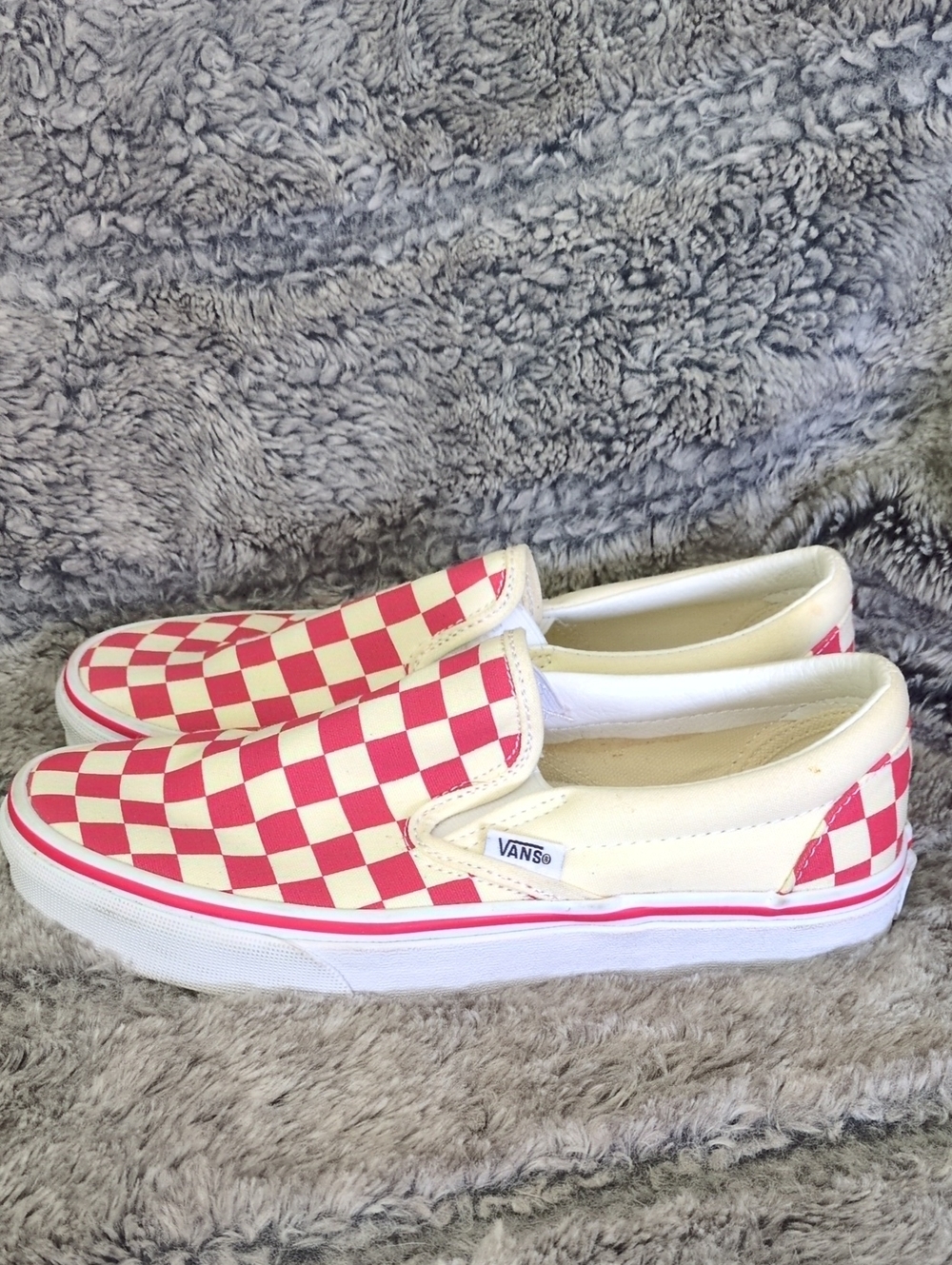 Van's Classic Slip-on Red and White Checkerboard Women's Sz 7 - Picture 3 of 5